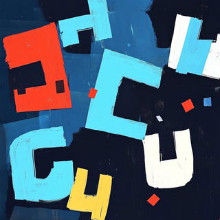 Prismgild style, Midjourney V6.1: typographic composition with large letters