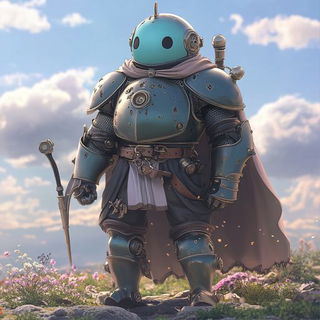 Softbox Automata style, Midjourney V6.1: concept art character design of retropunk steam knight