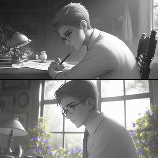 Softbox Automata style, Midjourney V6.1: black-and-white manga comic strip
