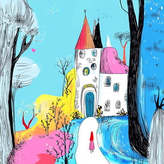 Tealbird Afterlight style, Midjourney V6.1: retro fairy-tale illustration