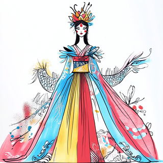 Tealbird Afterlight style, Midjourney V6.1: haute-couture fashion outfit