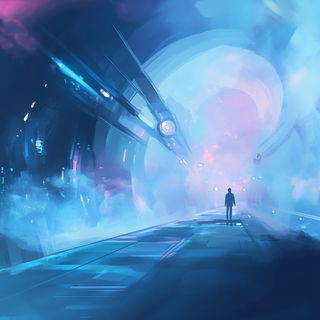 Smokequette style, Midjourney V6.1: cinematic shot from sci-fi movie