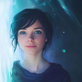 Smokequette style, Midjourney V6.1: photographic portrait of female protagonist