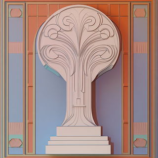 Washfable style, Midjourney V6.1: abstract 3D render