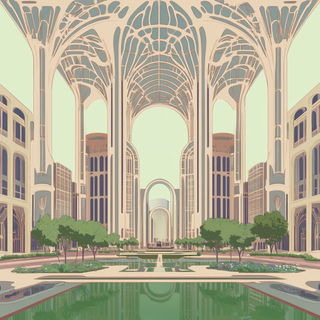 Washfable style, Midjourney V6.1: megacity with futuristic bioarchitecture