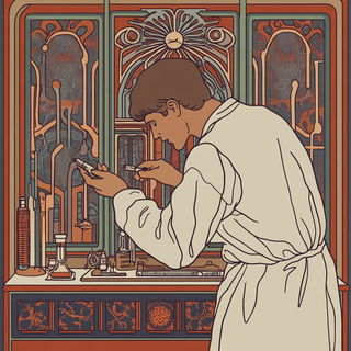 Washfable style, Midjourney V6.1: editorial illustration for popular scientific magazine cover