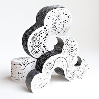 Gestural Calligraphic Socialism style, Midjourney V6.1: abstract 3D render