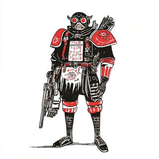 Gestural Calligraphic Socialism style, Midjourney V6.1: concept art character design of retropunk steam knight