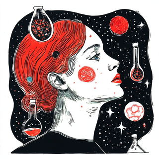 Gestural Calligraphic Socialism style, Midjourney V6.1: editorial illustration for popular scientific magazine cover