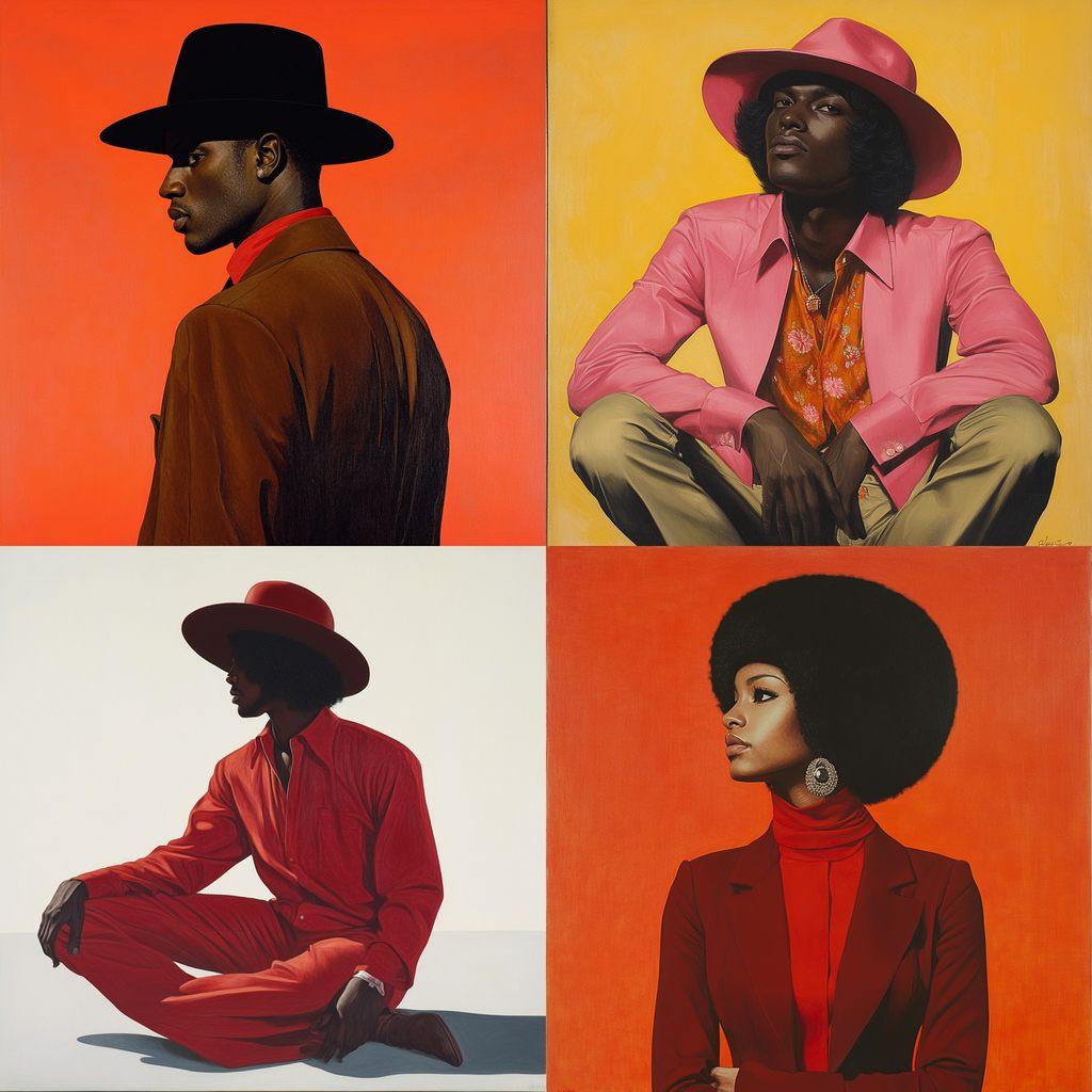 Barkley L. Hendricks style, Midjourney V6.1, render 1 of 4