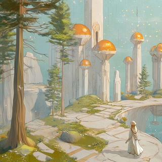 Hatchflora style, Midjourney V6.1: retro fairy-tale illustration