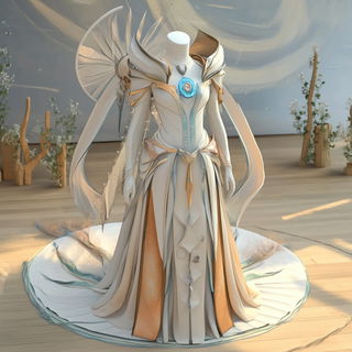 Hatchflora style, Midjourney V6.1: haute-couture fashion outfit