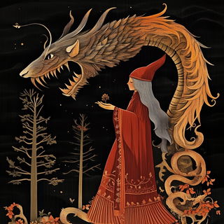 Cinnabar Flashroom style, Midjourney V6.1: retro fairy-tale illustration