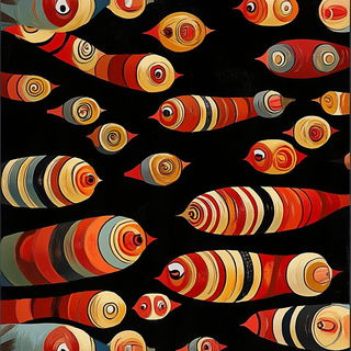 Cinnabar Flashroom style, Midjourney V6.1: creative pattern composition
