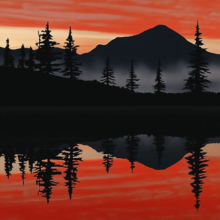 Cinnabar Flashroom style, Midjourney V6.1: realistic landscape photograph of quiet dawn