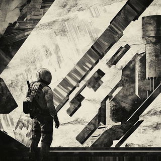 Portalstone style, Midjourney V6.1: cinematic shot from sci-fi movie