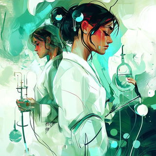 Tidal Ink Abstraction style, Midjourney V6.1: editorial illustration for popular scientific magazine cover