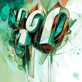 Tidal Ink Abstraction style, Midjourney V6.1: typographic composition with large letters