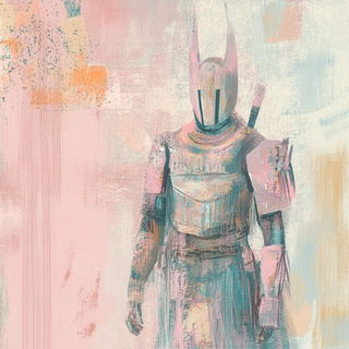 Inkfen Balladry style, Midjourney V6.1: concept art character design of retropunk steam knight