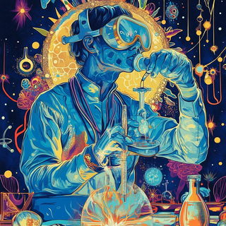Velvet Cabinet Catalog style, Midjourney V6.1: editorial illustration for popular scientific magazine cover