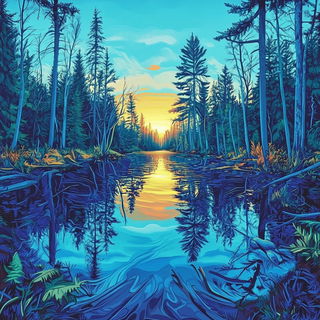 Velvet Cabinet Catalog style, Midjourney V6.1: realistic landscape photograph of quiet dawn