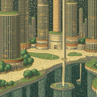 Fairyland Isoplex style, Midjourney V6.1: megacity with futuristic bioarchitecture