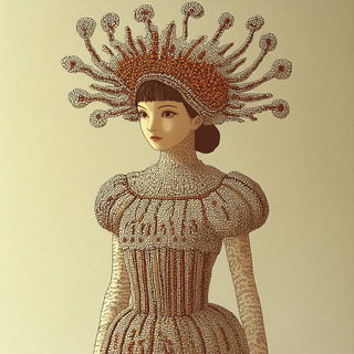 Fairyland Isoplex style, Midjourney V6.1: haute-couture fashion outfit