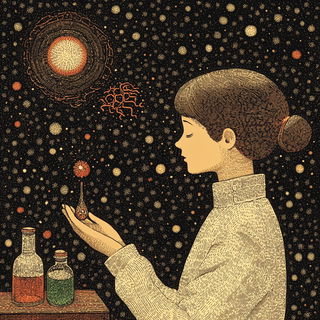 Fairyland Isoplex style, Midjourney V6.1: editorial illustration for popular scientific magazine cover