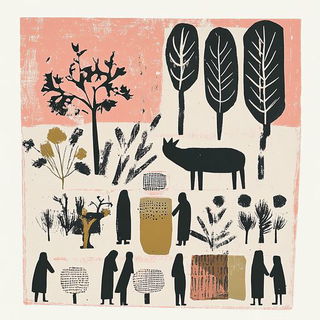 Chromeoasis style, Midjourney V6.1: traditional folk art