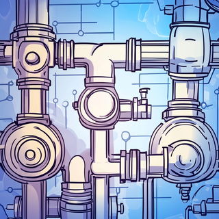 Chromavale style, Midjourney V6.1: technical infrastructure blueprint schematics