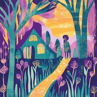 Goggleseed Gardenism style, Midjourney V6.1: retro fairy-tale illustration