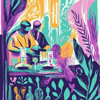 Goggleseed Gardenism style, Midjourney V6.1: editorial illustration for popular scientific magazine cover