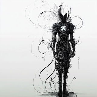 Kente Mascara style, Midjourney V6.1: concept art character design of retropunk steam knight