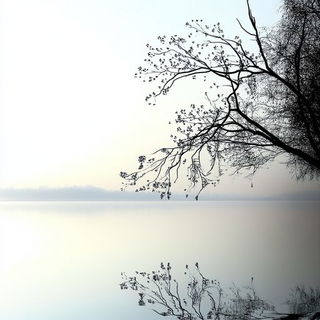 Kente Mascara style, Midjourney V6.1: realistic landscape photograph of quiet dawn