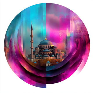 Rimewild style, Midjourney V6.1: bold minimalist logo design for Istanbul city municipal services