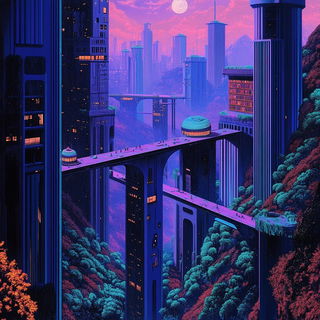 Crimson Burin Cathedrals style, Midjourney V6.1: megacity with futuristic bioarchitecture