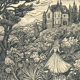 Collagegrimage style, Midjourney V6.1: retro fairy-tale illustration