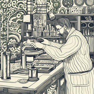 Collagegrimage style, Midjourney V6.1: editorial illustration for popular scientific magazine cover
