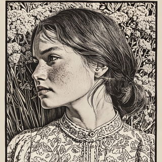 Collagegrimage style, Midjourney V6.1: photographic portrait of female protagonist