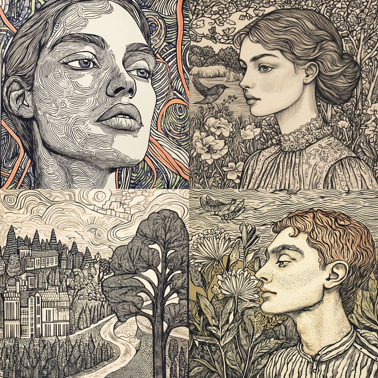 Collagegrimage style, Midjourney V6.1, render 1 of 4