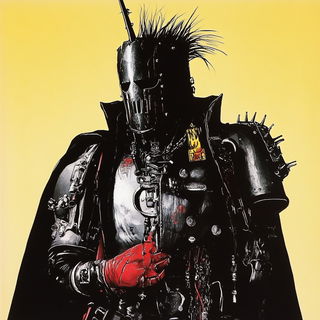 Cogwilds style, Midjourney V6.1: concept art character design of retropunk steam knight