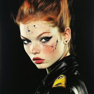 Cogwilds style, Midjourney V6.1: photographic portrait of female protagonist
