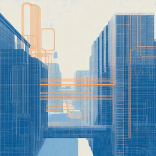 Claymonsoon style, Midjourney V6.1: technical infrastructure blueprint schematics