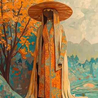 Parallax Folia style, Midjourney V6.1: haute-couture fashion outfit