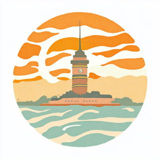 Parallax Folia style, Midjourney V6.1: bold minimalist logo design for Istanbul city municipal services