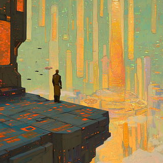 Parallax Folia style, Midjourney V6.1: cinematic shot from sci-fi movie