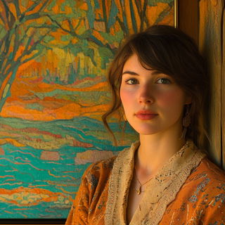 Parallax Folia style, Midjourney V6.1: photographic portrait of female protagonist