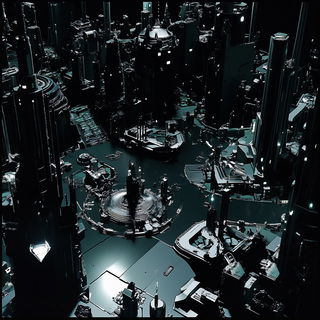 Basalt Skycut style, Midjourney V6.1: megacity with futuristic bioarchitecture