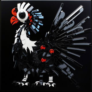 Basalt Skycut style, Midjourney V6.1: traditional folk art