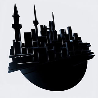 Basalt Skycut style, Midjourney V6.1: bold minimalist logo design for Istanbul city municipal services